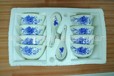 青花瓷16头盘碗套餐具 传统工艺与现代实用的完美结合